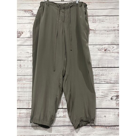 Eileen Fisher Pants - Eileen Fisher Silk Jogger Style Pants Size XL Grey Elastic Waist